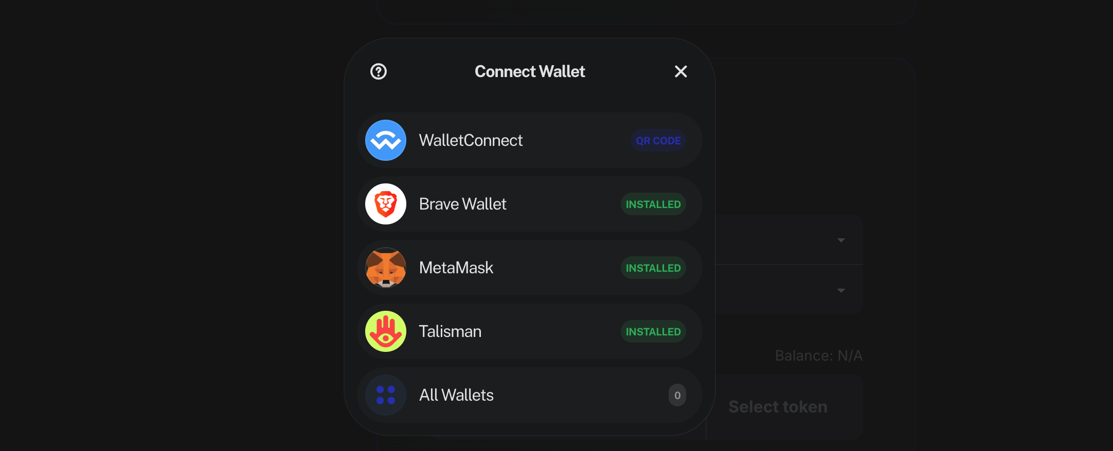 Connecting the wallet